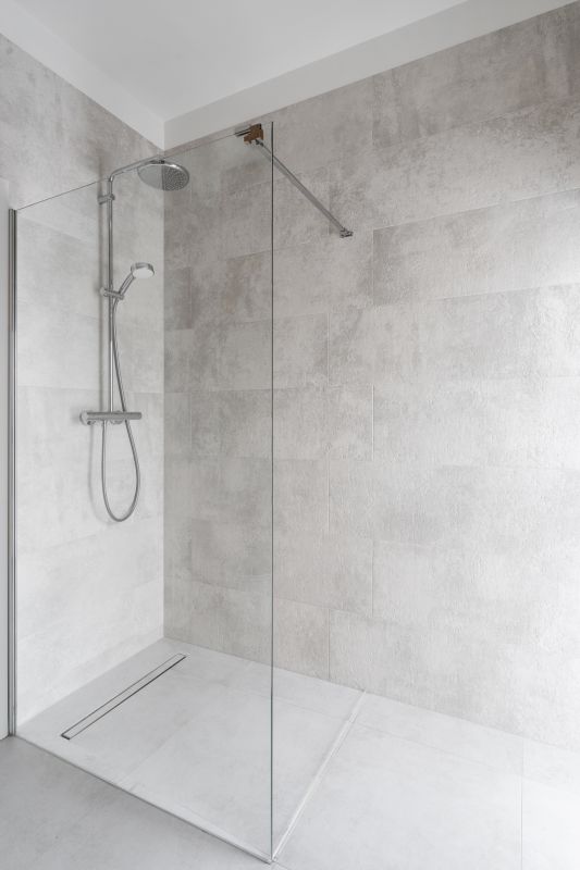 Open-Concept Shower with Frameless Glass